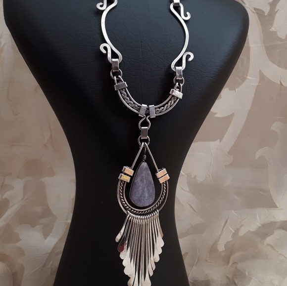 Vintage handmade set of necklace and earrings - Picture 7 of 8